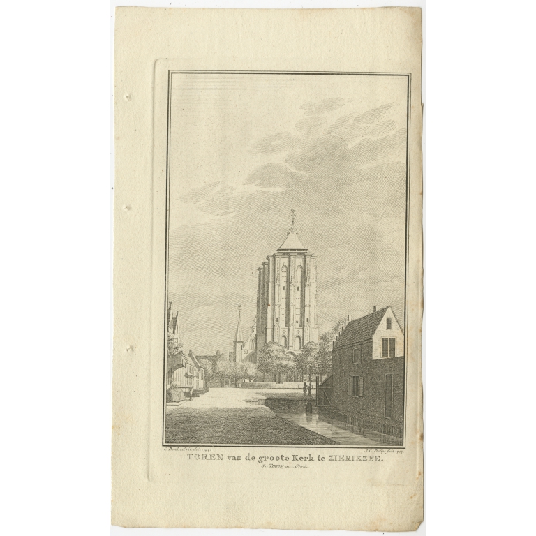 Antique Print of the Church of Zierikzee by Tirion (1751)