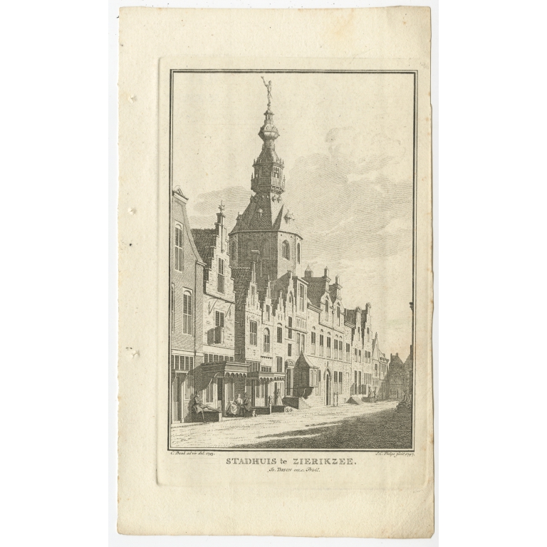 Antique Print of the City Hall of Zierikzee by Tirion (1751)