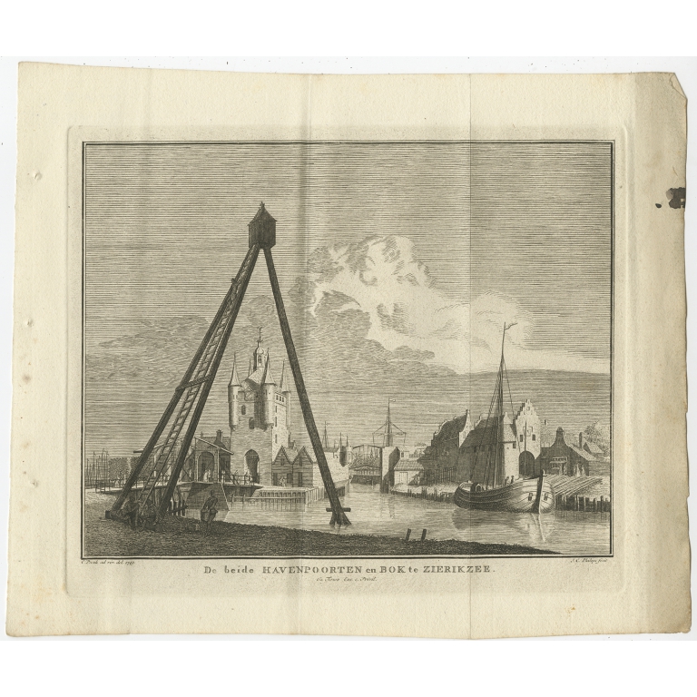 Antique Print of the Port of Zierikzee by Tirion (1751)