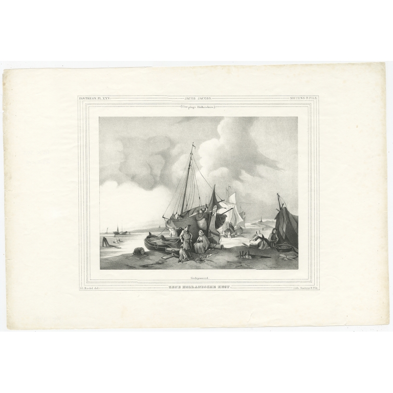 Antique Print of the Dutch Coast by Soetens & Fils (c.1840)