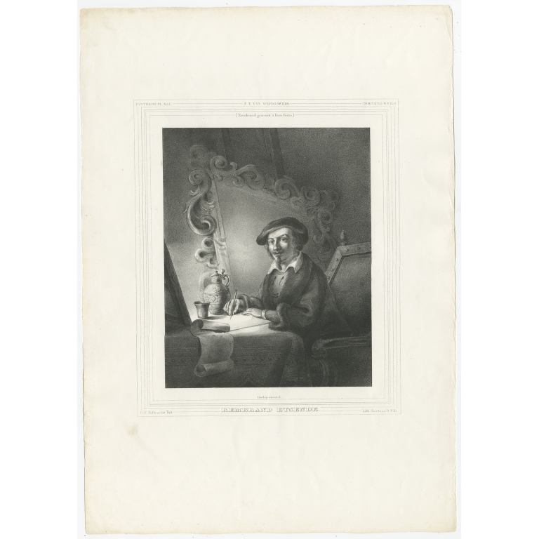 Antique Print of Rembrandt van Rijn by Soetens & Fils (c.1840)