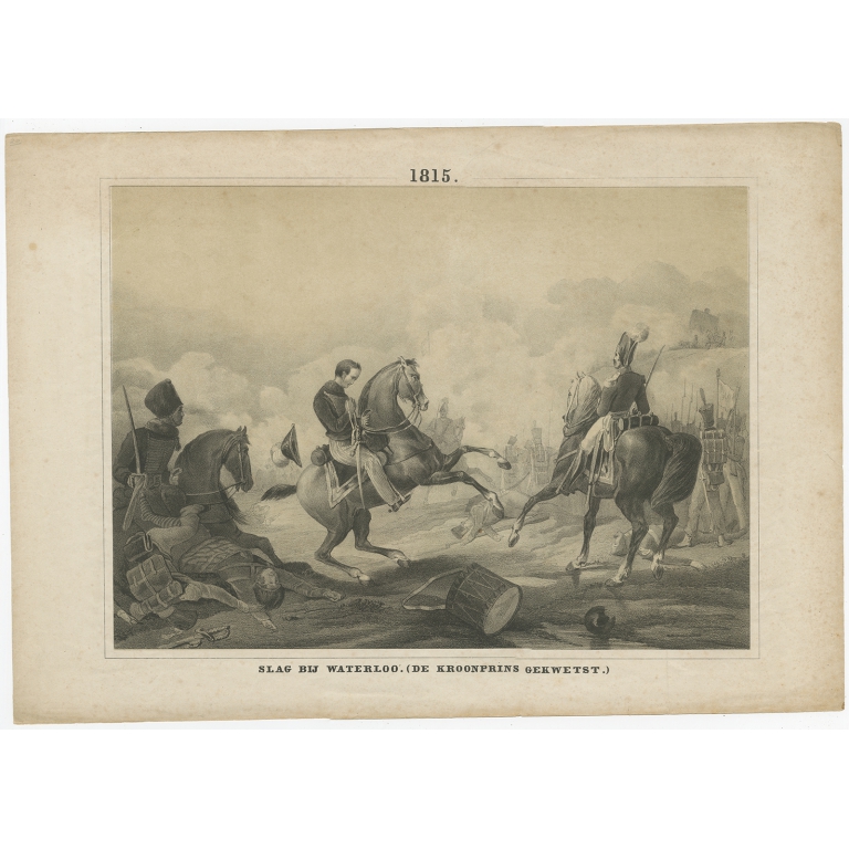 Antique Print of the Battle of Waterloo by Eichman & Altmann (c.1855)
