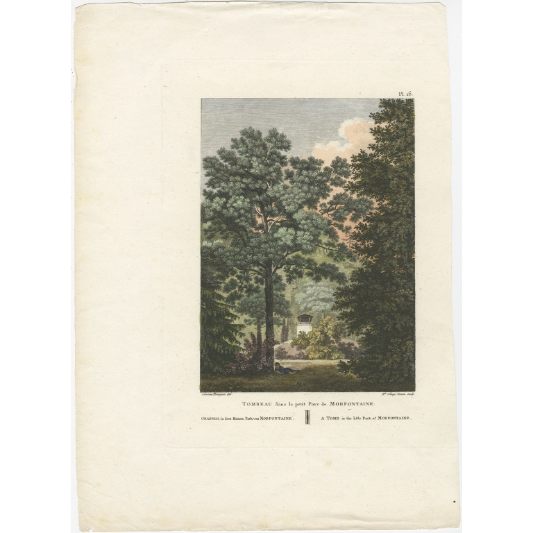 Antique Print of the Tomb of Morfontaine by Laborde (1808)