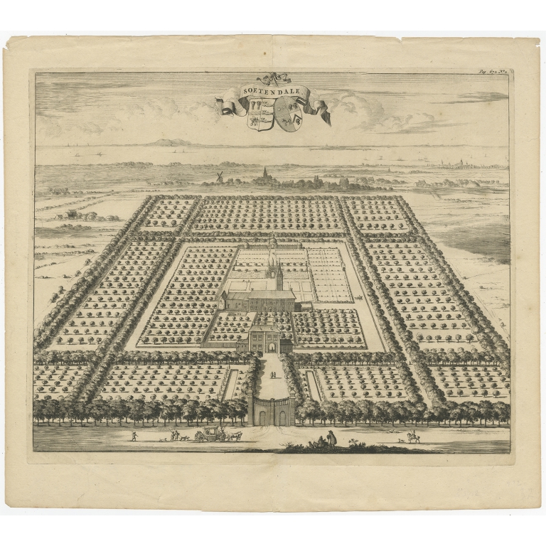 Antique Print of the Soetendale Estate by Smallegange (1696)
