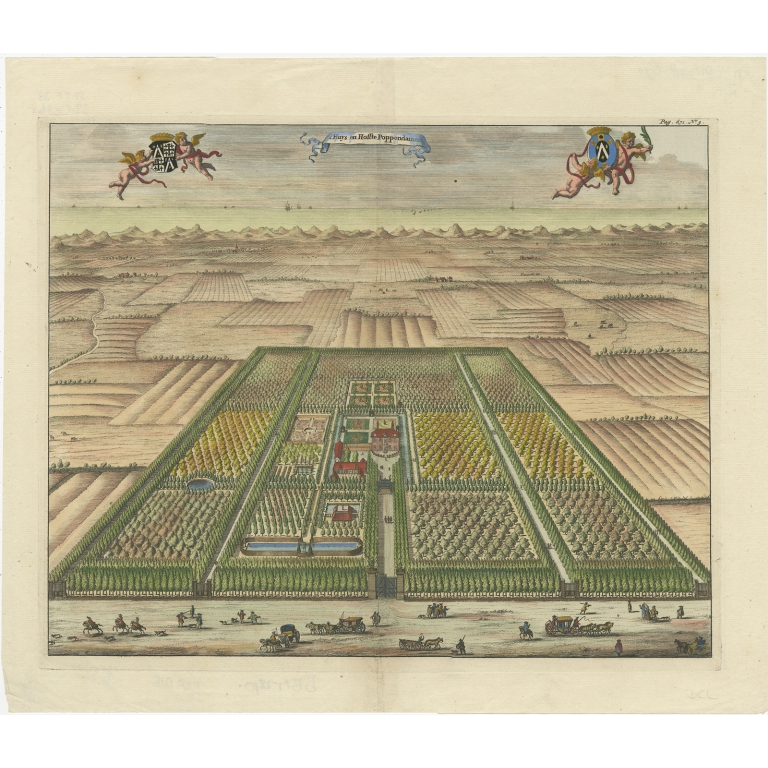 Antique Print of the Poppendam Estate by Smallegange (1696)