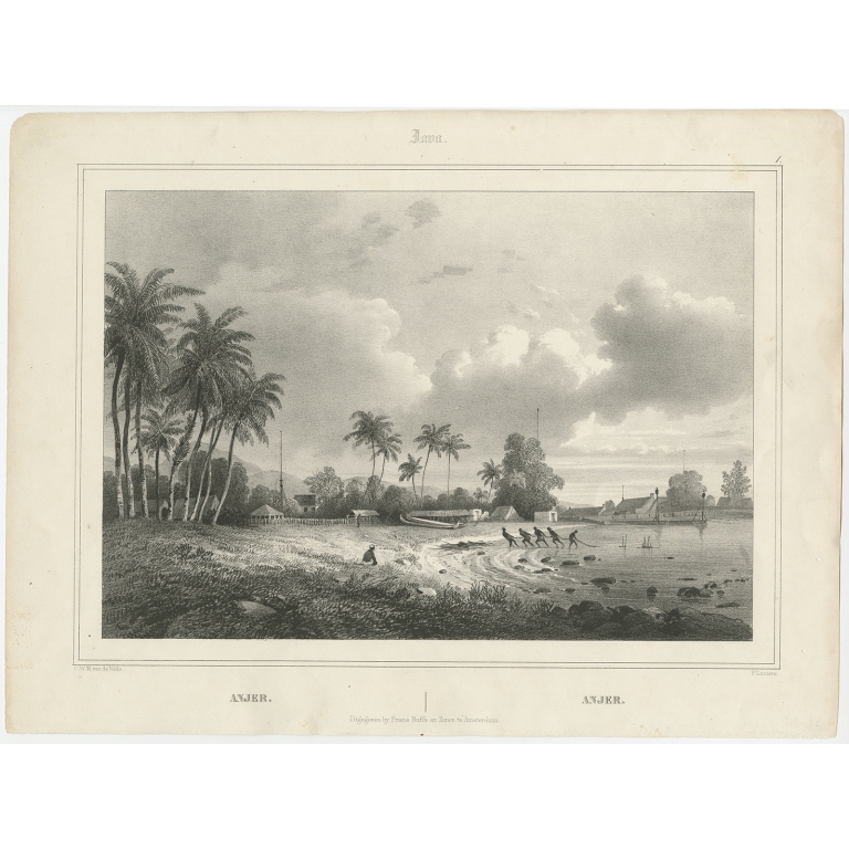 Antique Print of Anyer by Lauters (1844)