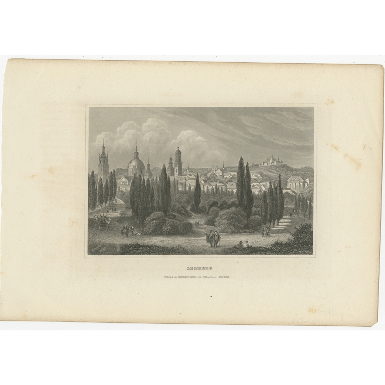 Antique Print of the City of Lviv by Meyer (c.1860)