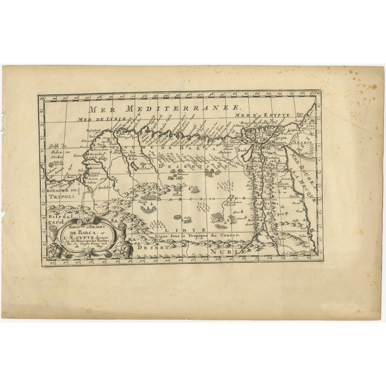 Antique Map of Egypt and Eastern Libya by De Winter (c.1680)