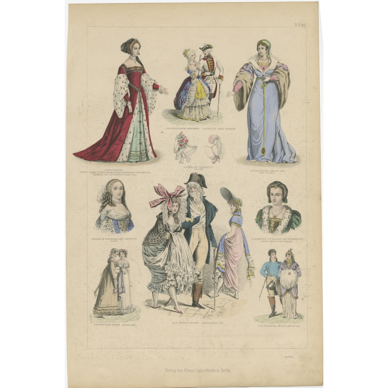 No. 3 Antique Costume Print by Lipperheide (c.1875)