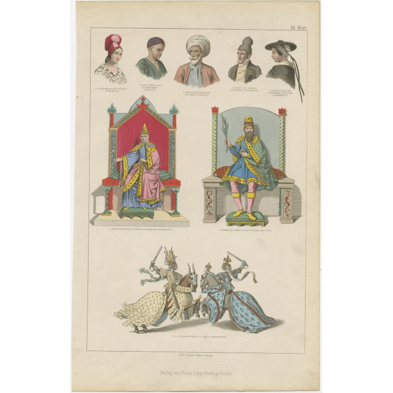No. 26 Antique Costume Print by Lipperheide (c.1875)