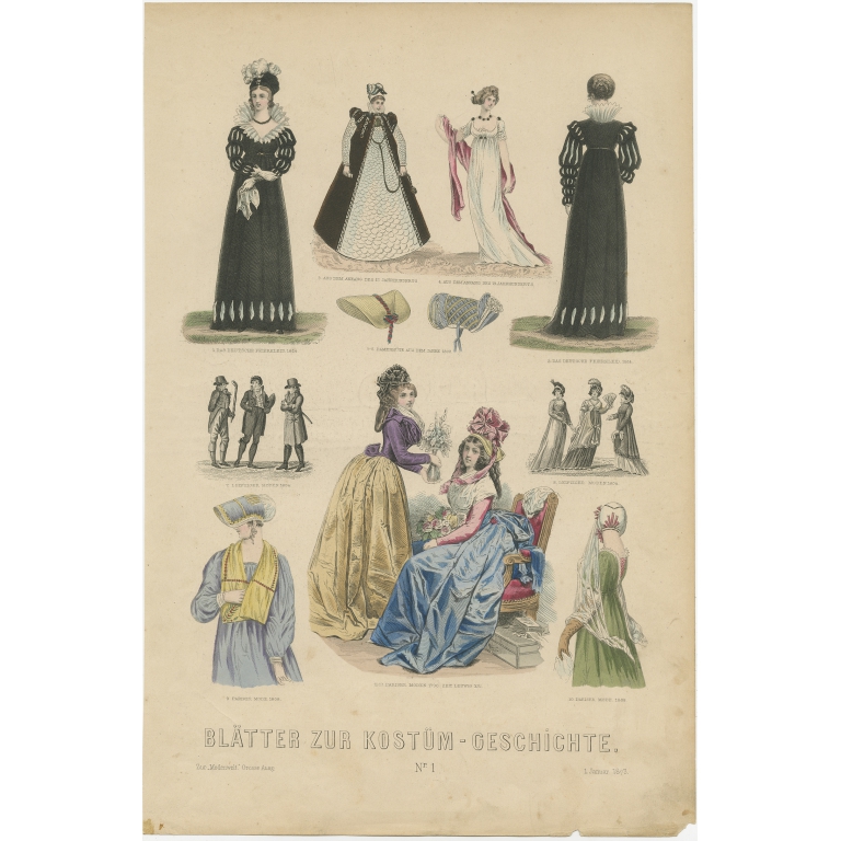 No. 1 Antique Costume Print by Lipperheide (1873)