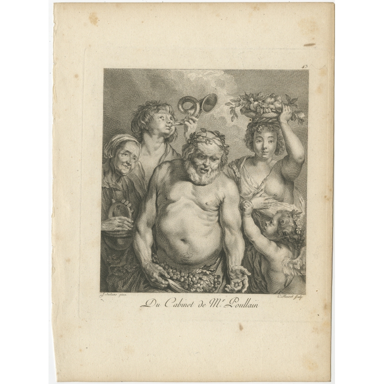 Antique Print of Silenus by Macret (1781)