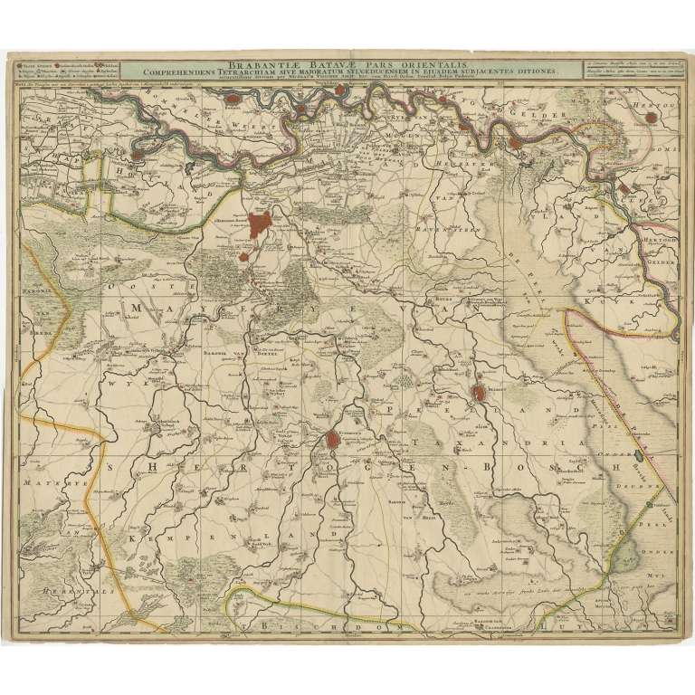 Antique Map of Brabant by Visscher (c.1690)