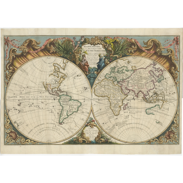 Antique World Map by Vaugondy (1743)