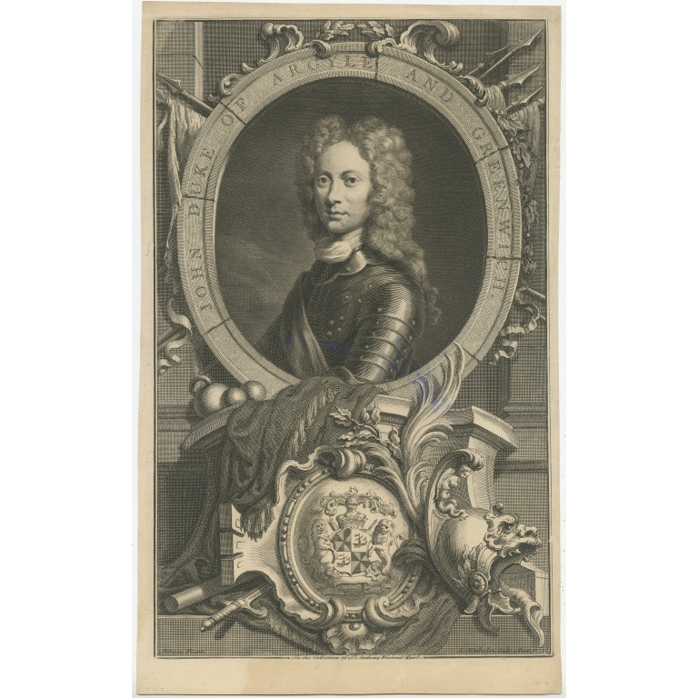 Antique Portrait of John Campbell by Houbraken (1735)