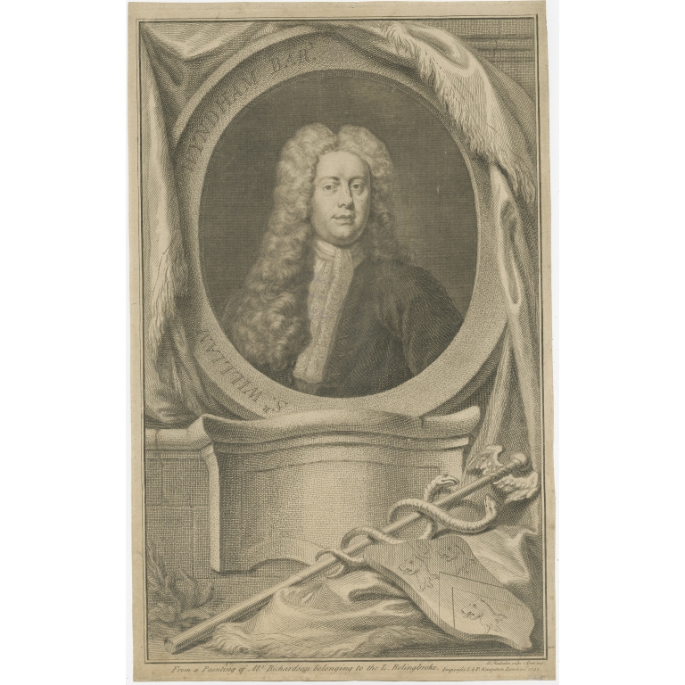 Antique Portrait of Sir William Wyndham by Houbraken (1741)