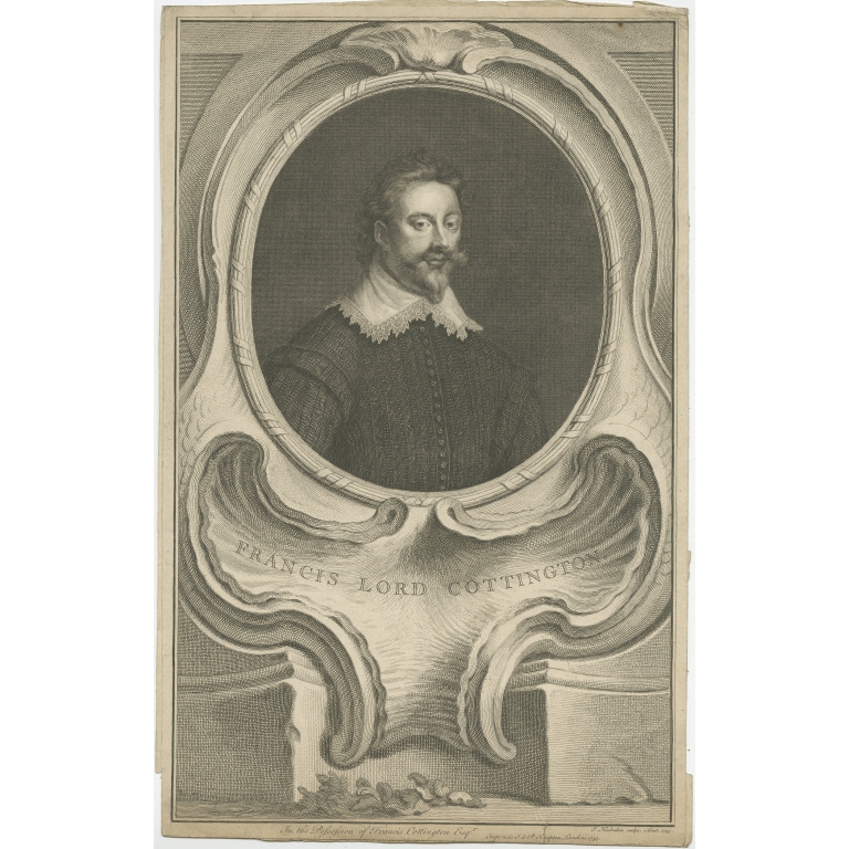 Antique Portrait of Francis Cottington by Houbraken (1744)