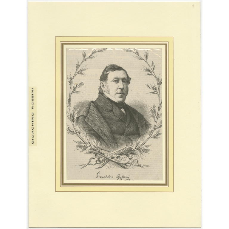Antique Print of Gioachino Rossini (1868)