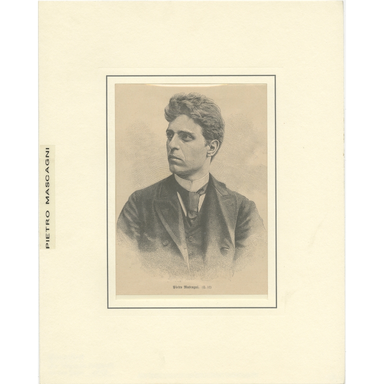 Antique Print of Pietro Mascagni (1892)