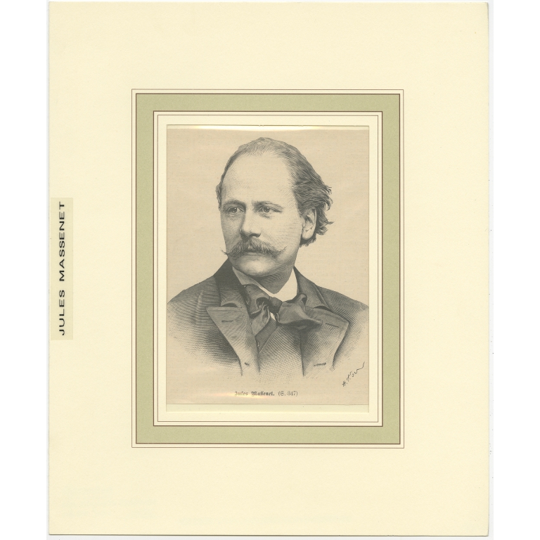Antique Print of Jules Massenet (1892)