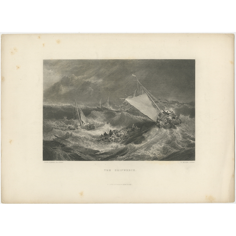 Antique Print of a Shipwreck by Appleton (1897)