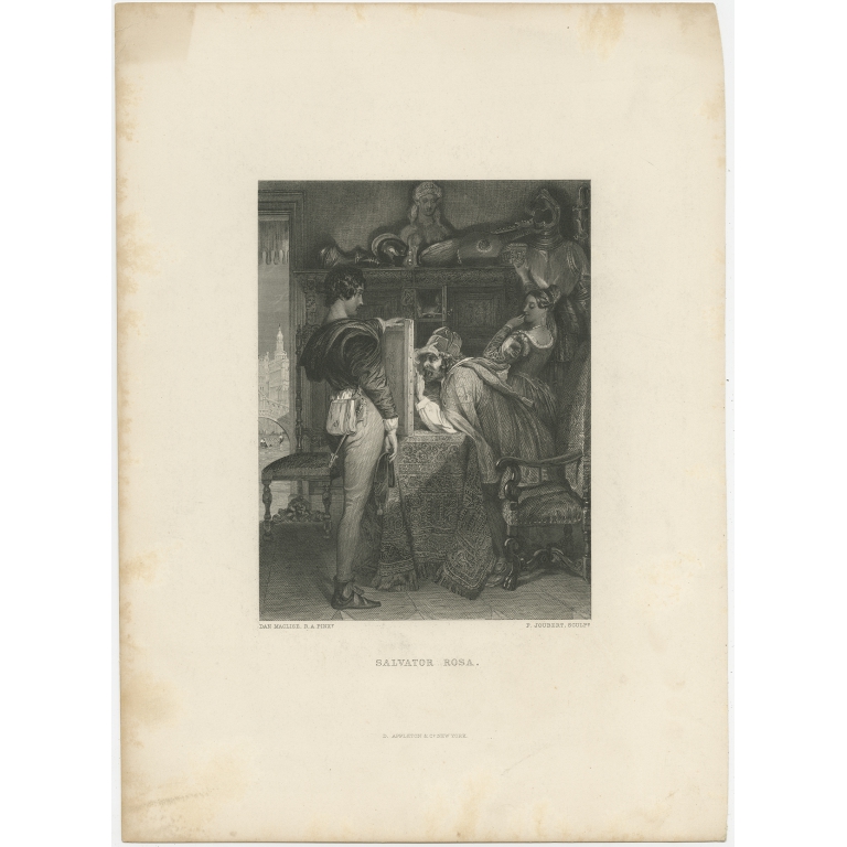 Antique Print of Salvator Rosa by Appleton (c.1890)