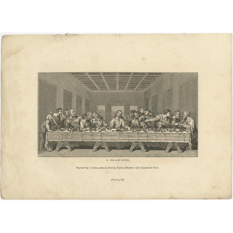 Antique Print of The Last Supper by Knight (1835)