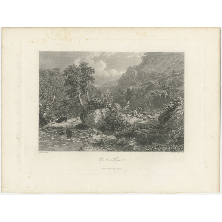 Antique Print of the River Lyne by Cassell (c.1870)