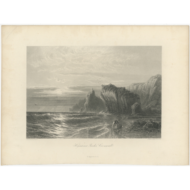 Antique Print of the Kynance Cove by Appleton (c.1875)