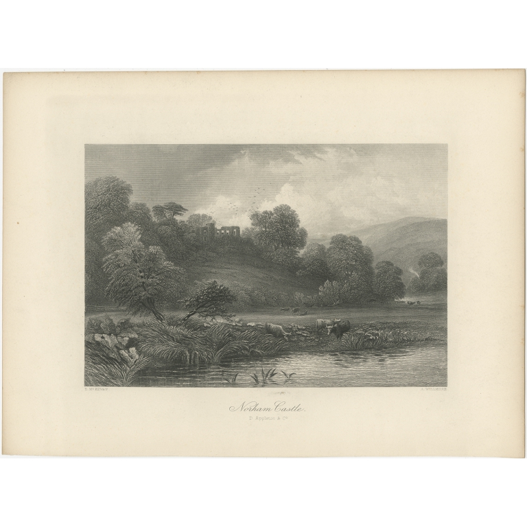Antique Print of Norham Castle by Appleton (c.1875)