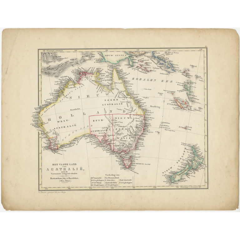 Antique Map of Australia by Petri (1852)