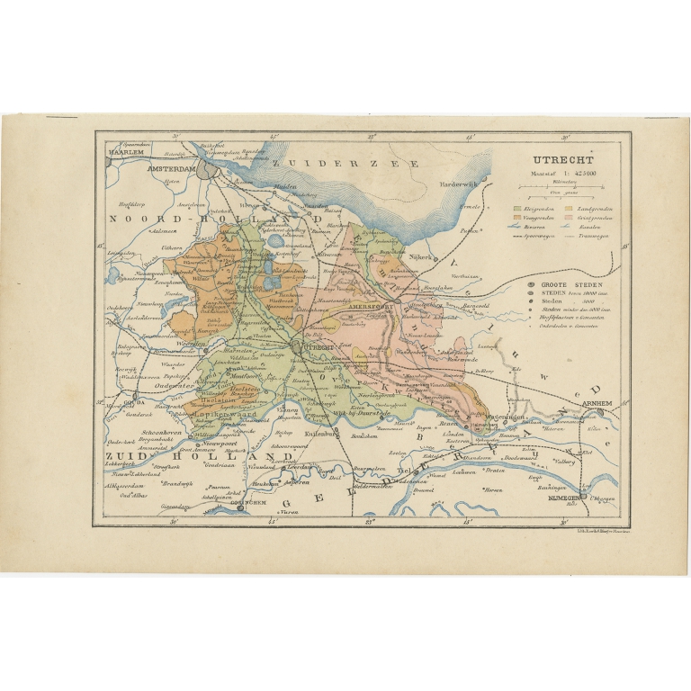 Antique Map of Utrecht by Kuyper (1883)