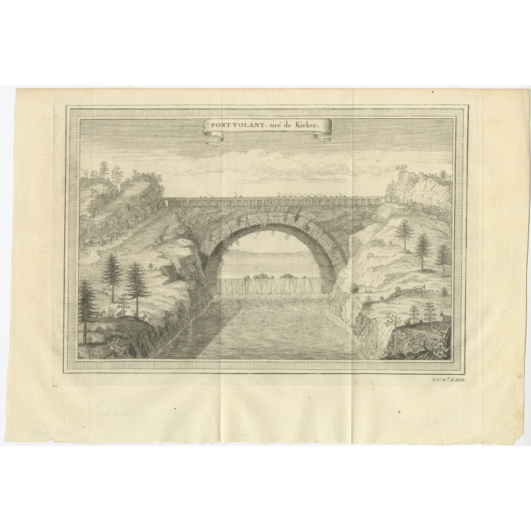 Antique Print of the Flying Bridge in China by Prévost (1746)