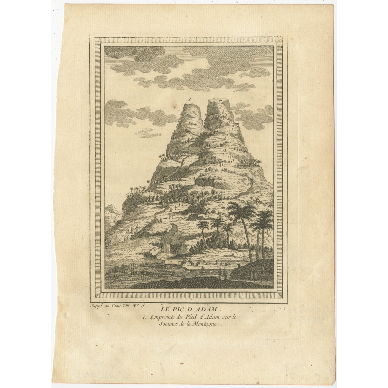 Antique Print of Adam's Peak by Arkstee & Merkus (1761)