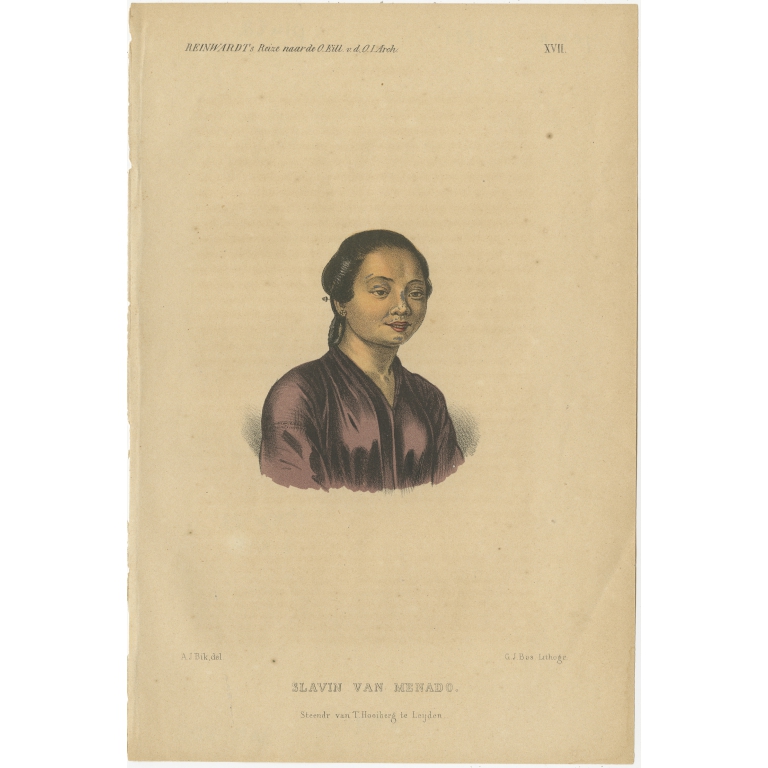 Antique Print of a Slave of Manado by Reinwardt (1858)