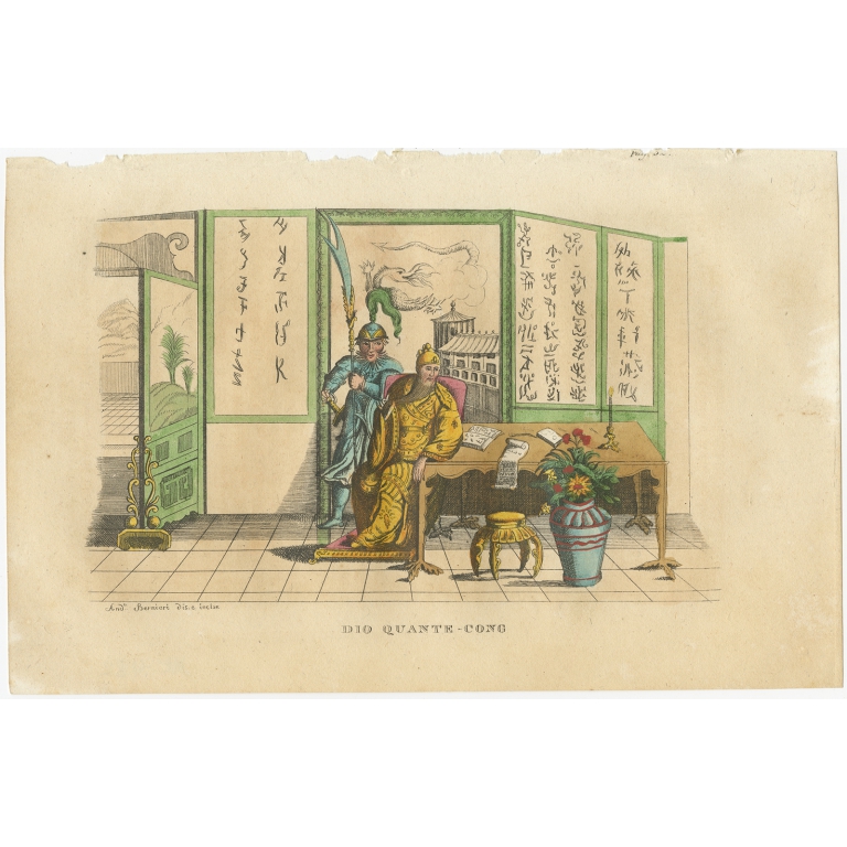 Antique Print of Quante-Cong by Ferrario (1843)