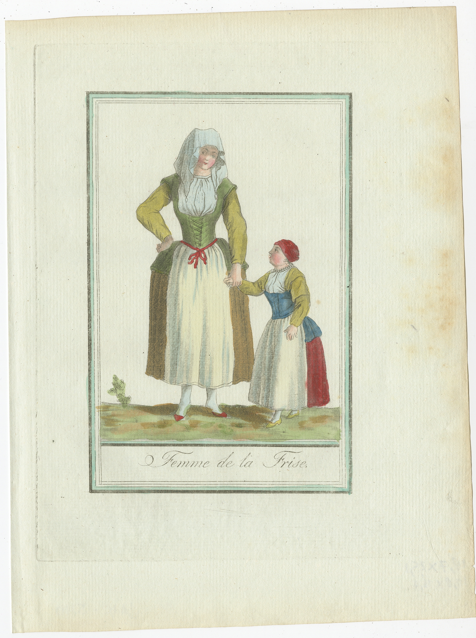 Antique Costume Print of Friesland by Labrousse (c.1797)