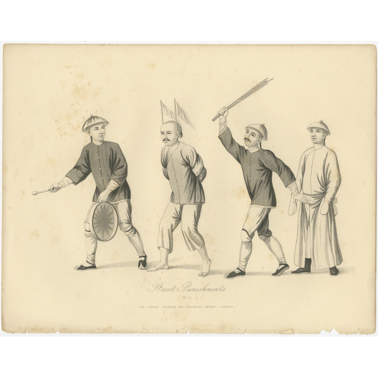 No. 1 Antique Print of Chinese Street Punishments by Allom (1859)