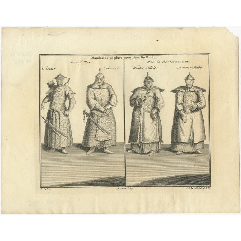 Antique Print of Chinese Men by Astley (1746)