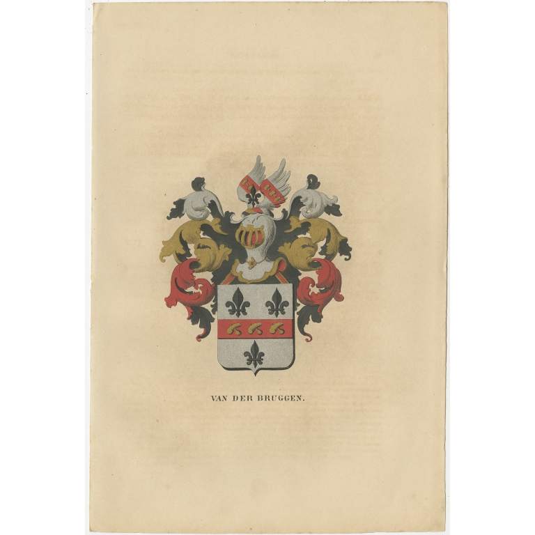 Antique Genealogy Print of the 'Van der Bruggen' family by Herckenrode (1862)
