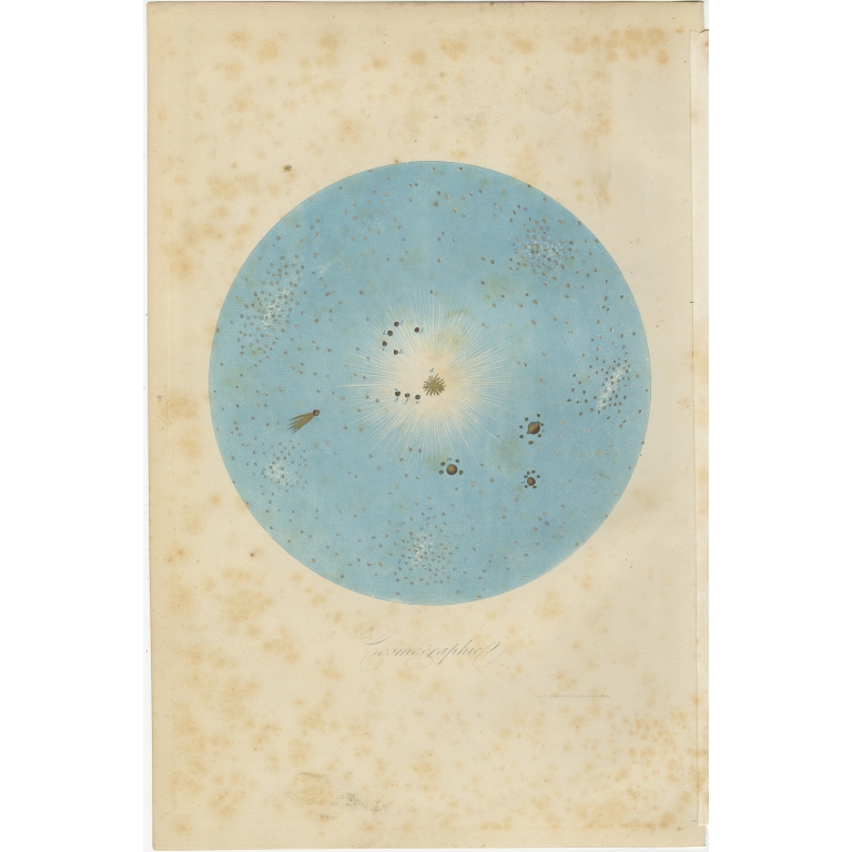 Antique Print of the Universe by Comte (1854)