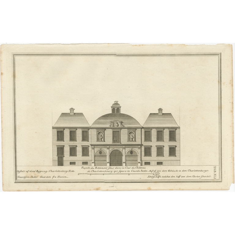 Pl. 41 Antique Print of Charlottenborg Palace (c.1790)
