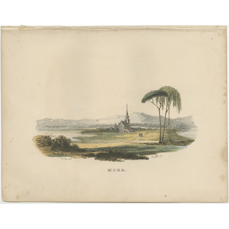 Antique Print of the City of Mora by Sandberg (c.1864)
