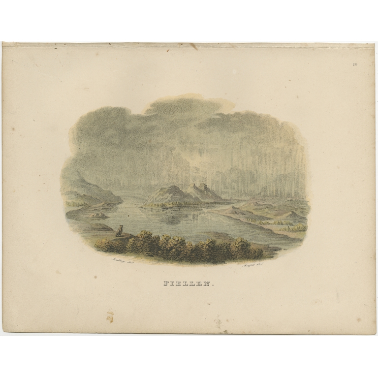 Antique Print of a Fell landscape by Sandberg (c.1864)