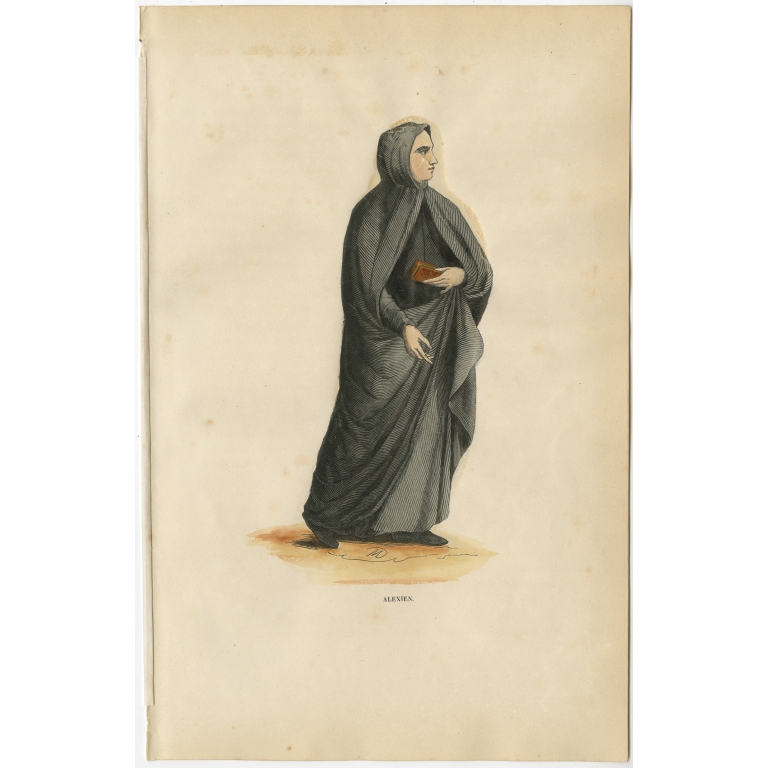 Antique Print of a Monk of the Alexians by Tiron (1845)