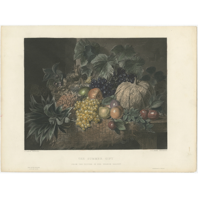 Antique Print of 'The Summer Gift' by Jeens (c.1860)
