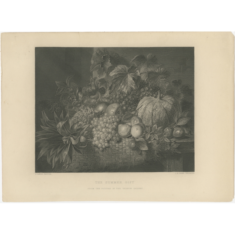 Antique Print of 'The Summer Gift' by Jeens (c.1860)