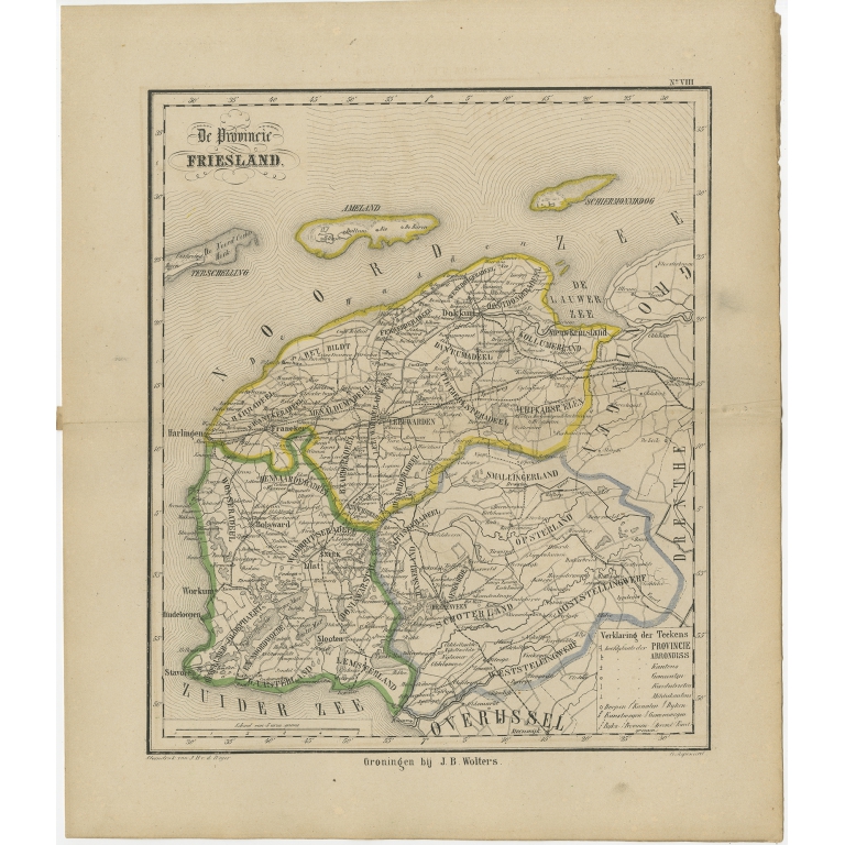 Antique Map of Utrecht by Brugsma (1864)