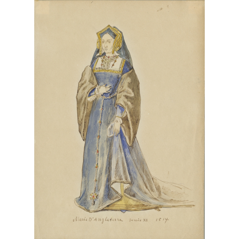 Antique Print of Mary Tudor (c.1860)