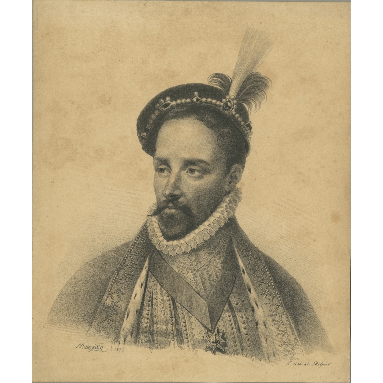 Antique Portrait of Charles IX of France by Delpech (c.1830)